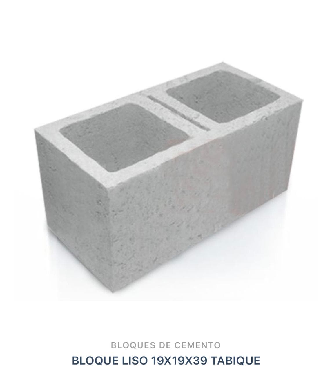 Bloque Liso 19x19x39 Tabique